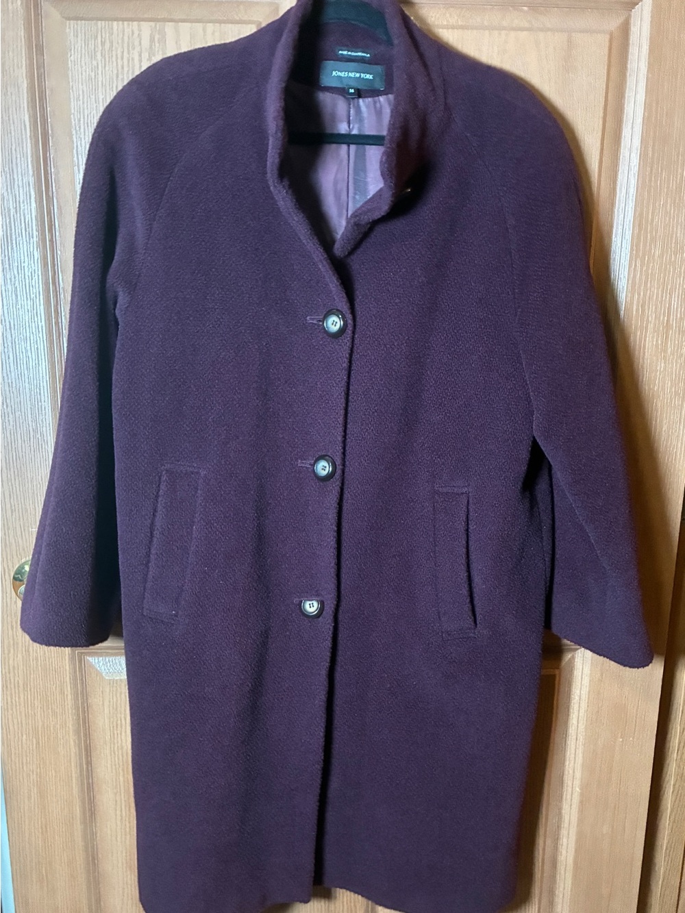 Jones New York Alpaca Wool Women’s Coat Plum Color 14/L